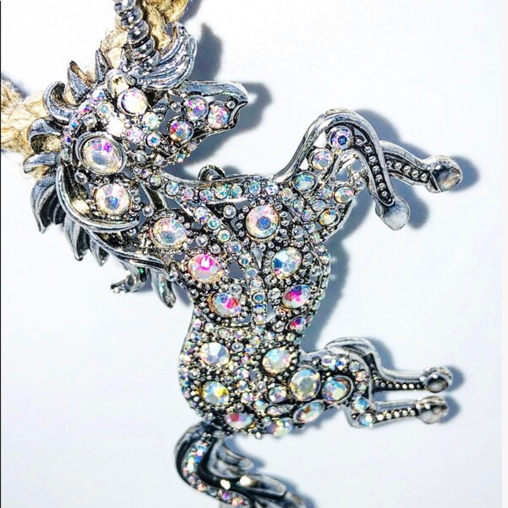 Hemp Necklace with Unicorn Pendant